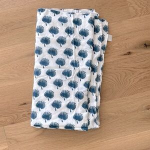 Blue and White Palm Print Swim Sarong